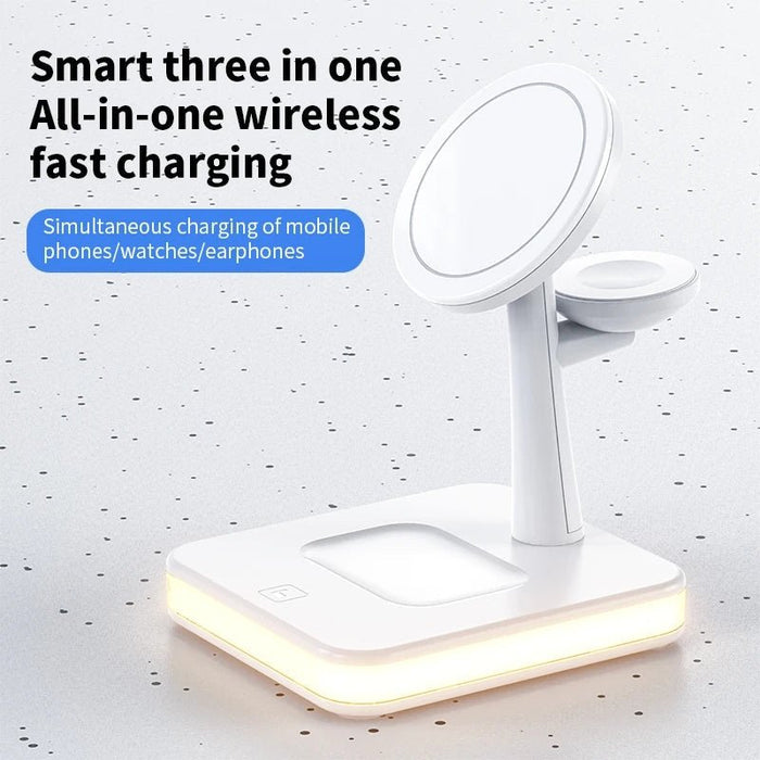 30W 4-in-1 Wireless Charger Lamp - Magnetic Fast Charging Dock for iPhone 12, 13, 14 Pro Max Mini, Apple Watch, AirPods - Perfect for Tech-Savvy Apple Users - Shopsta EU