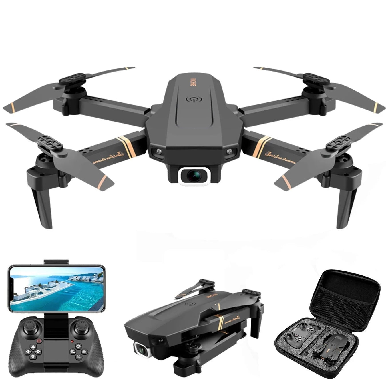 4DRC V Series WIFI FPV Drone With Dual 4K Camera - Foldable RC Drone Quadcopter - Shopsta EU