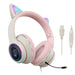 AKZ-023 Cat Ear Headset - Wired USB 7.1 Channel Stereo Sound, RGB Luminous Gaming Headphone with Noise-canceling Mic & Sound Card - Perfect for PC Gamers - Shopsta EU