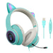 AKZ-023 Cat Ear Headset - Wired USB 7.1 Channel Stereo Sound, RGB Luminous Gaming Headphone with Noise-canceling Mic & Sound Card - Perfect for PC Gamers - Shopsta EU