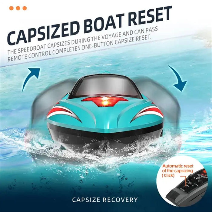 HXJRC HJ816 PRO RTR - 55km/h 2.4G Brushless High Speed RC Boat with Capsized Reset & LED Lights - Waterproof Electric Racing Speedboat for Lakes, Pools & Remote Control Enthusiasts - Shopsta EU