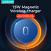 JOYROOM JR-A32 - 15W Magnetic Fast Charging Wireless Charger for iPhone 12, 12Pro Max, Samsung Galaxy Note S20 Ultra, Huawei Mate40, OnePlus 8 Pro - Ideal for Quick and Efficient Technology Enthusiasts - Shopsta EU