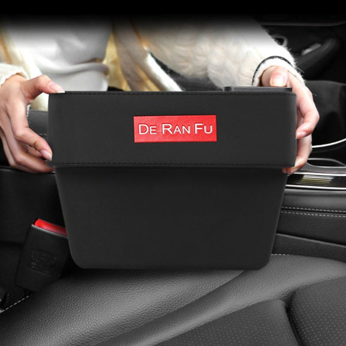 Leather Car Seat Gap Storage Box - Multifunctional Organizer for Mobile Phone and Water Cup - Ideal Solution for Keeping Car Interior Neat and Organized - Shopsta EU