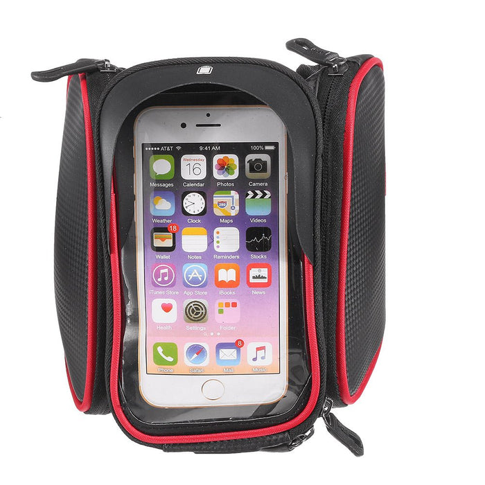 Mobile Phone Bicycle Front Bag - 6.2" Touch Screen Frame Case, Bilateral Tube Bag - Ideal for Cyclists Needing Easy Phone Access - Shopsta EU