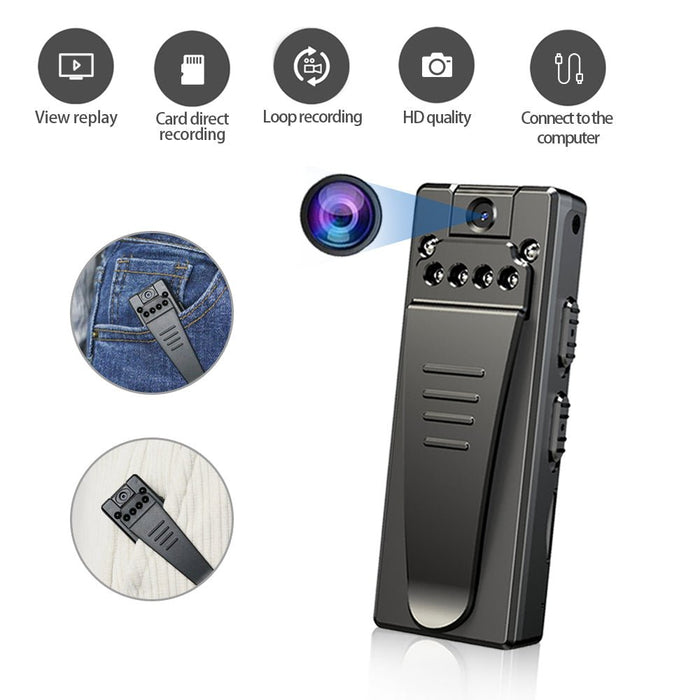 Z8 Mini HD Camera - 1080P Back Clip Night Vision Micro USB Camera, Small and Portable - Ideal for Discreet Surveillance and Recording - Shopsta EU